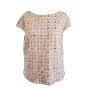 Talbots Delicate Silk Beaded Sequin Top, Fully Lined 16